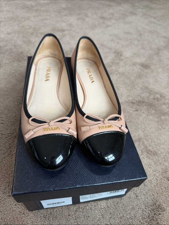 Prada Shoes - Prada Women's Two-Tone Ballet Flats - Black & Nude